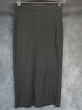 Shabby Chic Black Pencil Midi Skirt